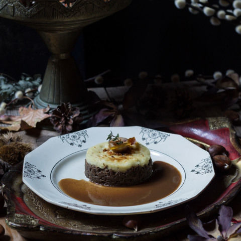 Hachis parmentier de lièvre et céleri rave