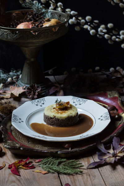 Hachis parmentier de lièvre et céleri rave